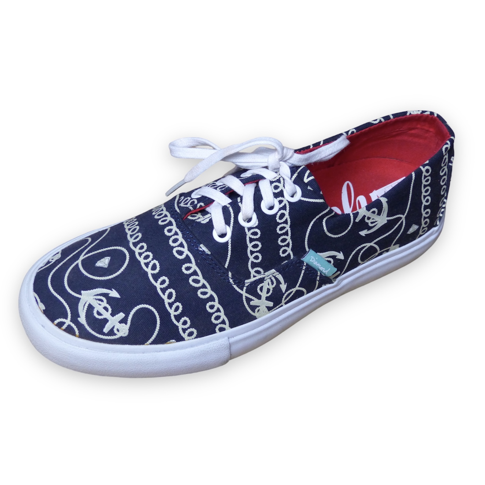 Diamond Cuts Navy Printed Canvas Shoes