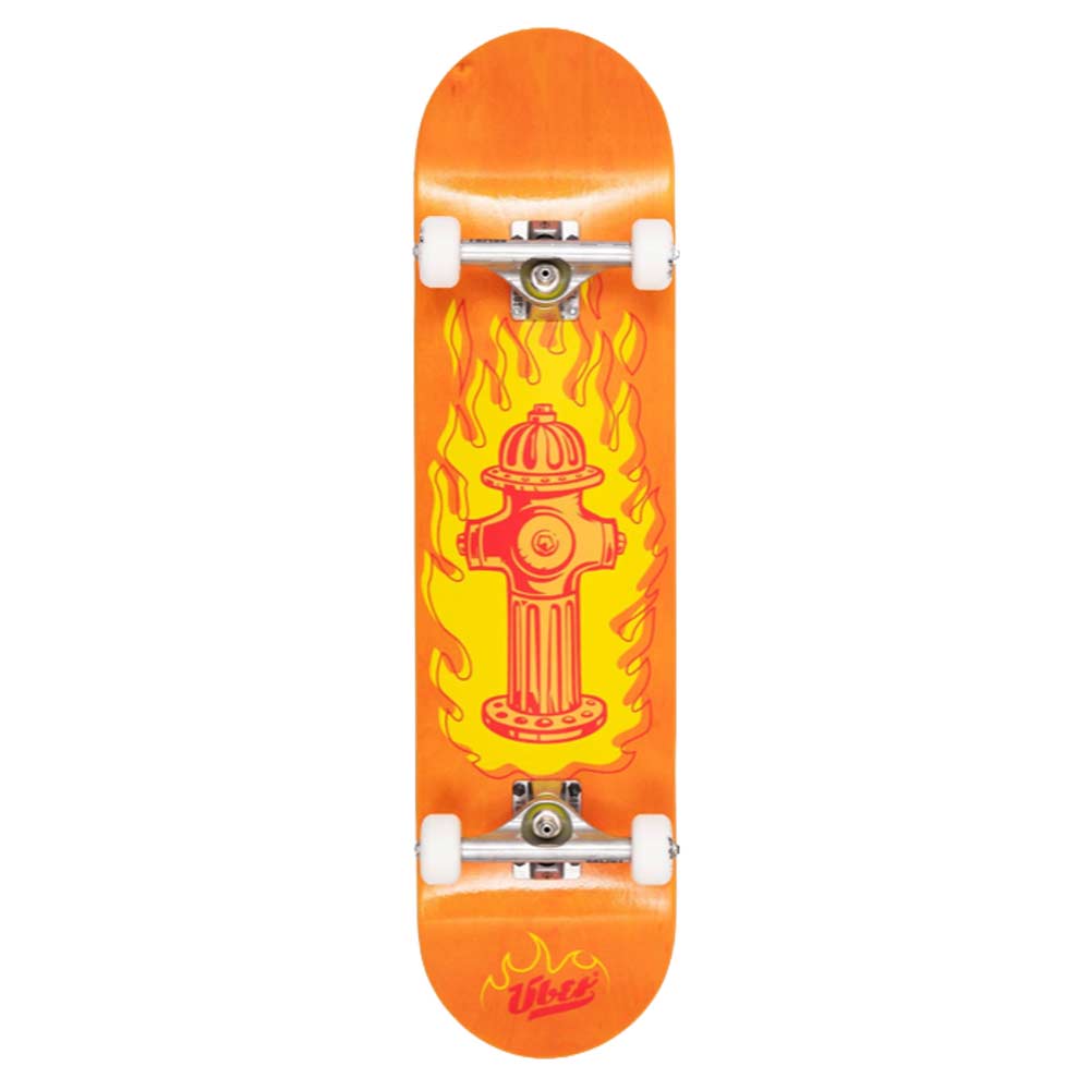 ÜBER On Fire Skateboard Royal Complete 7.875"